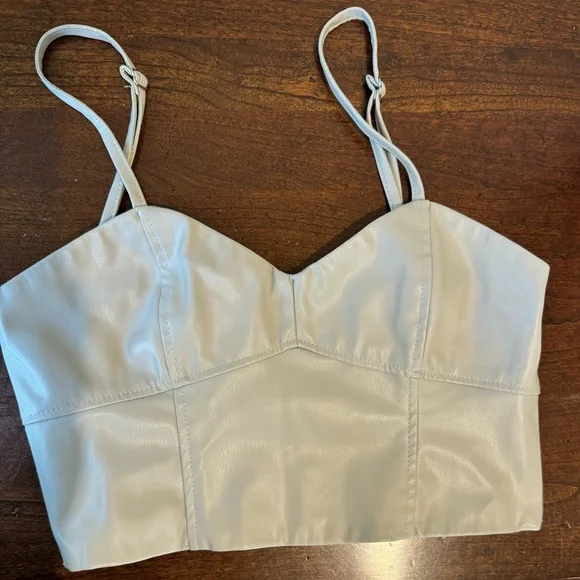 Zara Faux Leather Crop Camisole - Picture 1 of 3